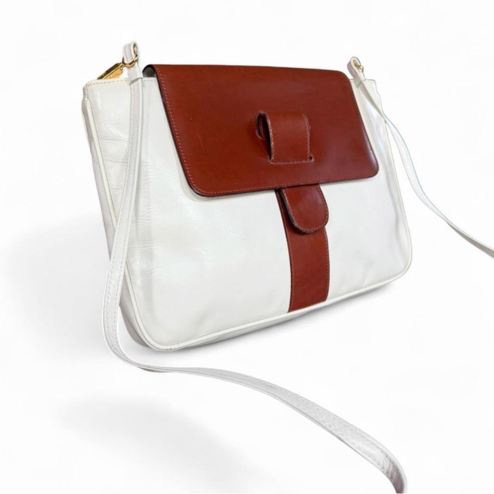 Salvatore Ferragamo Two-Tone Leather Flap Crossbody Shoulder Bag - Picture 12 of 12